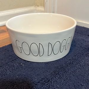 Rae Dunn Good Doggy White Ceramic Water Bowl